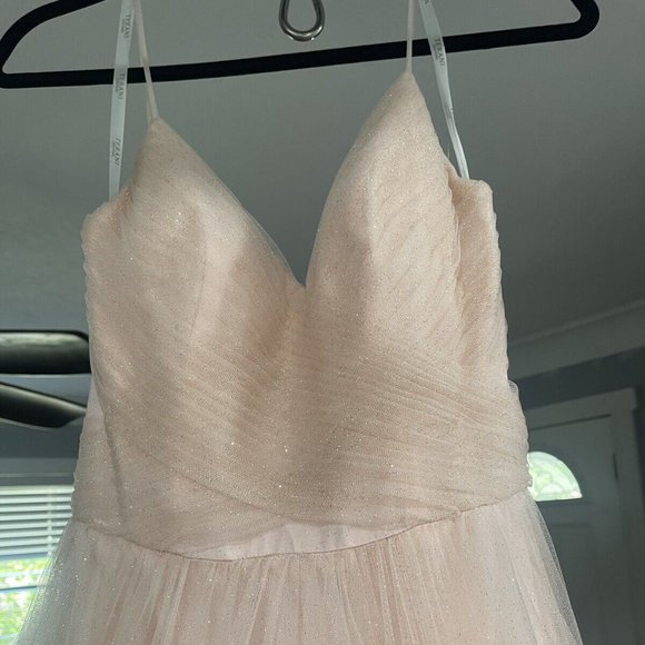 Terani Couture Ruffle Glittery Tulle Ball Gown - Picture 4 of 8